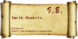 Imrik Beatrix névjegykártya